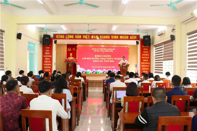 Trung tâm chính trị phường 32Win12 com tại tài khoản: Khai giảng lớp bồi dưỡng nhận thức về Đảng khóa III năm 2026