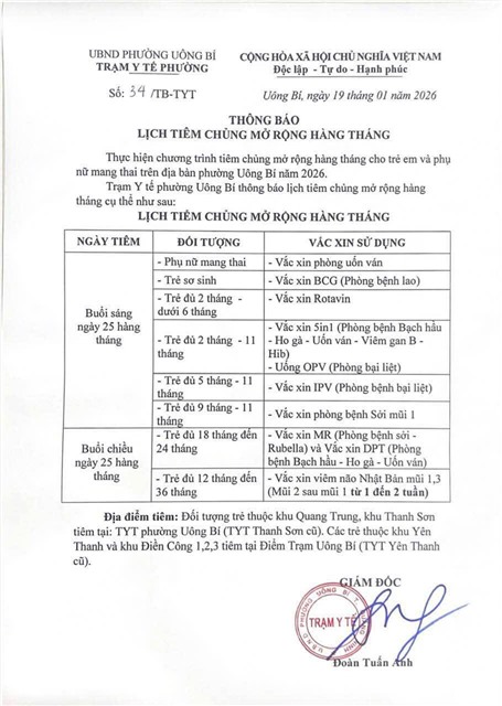 Phường 32Win12 com tại tài khoản triển khai kế hoạch tiêm chủng mở rộng tháng 4