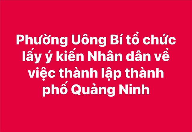 Phường 32Win12 com tại tài khoản tổ chức lấy ý kiến Nhân dân về việc thành lập thành phố Quảng Ninh